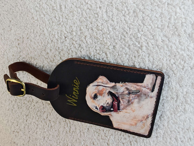 Sample 36 | Dog luggage tag · strap view