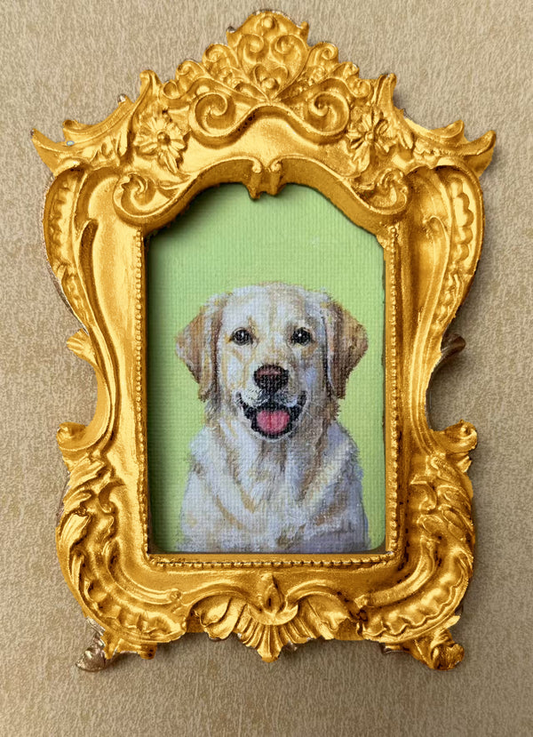 Hand-painted Labrador, Style 12, Gold finish